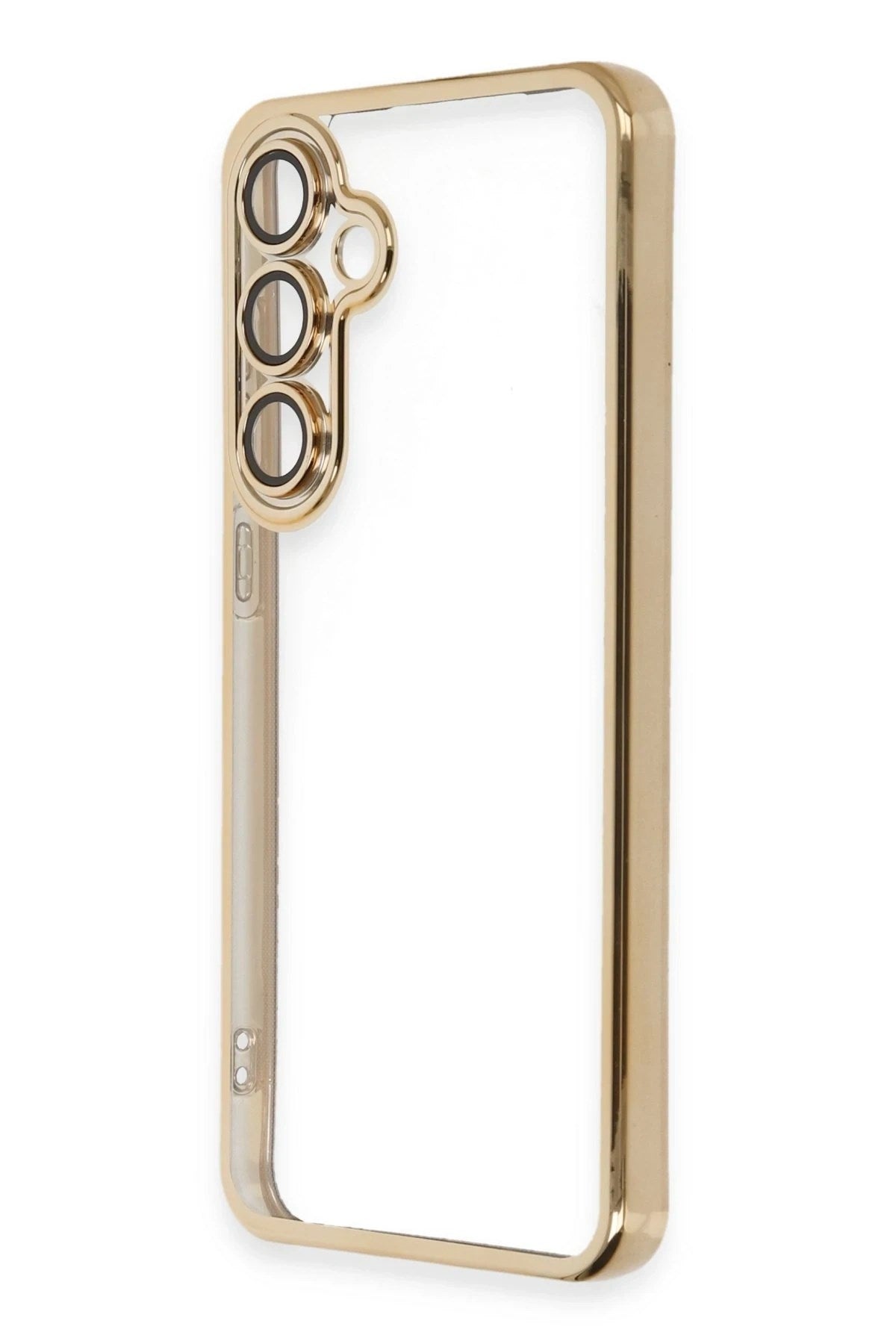 Mey İthalat® Samsung Galaxy S24 FE Kılıf Lensli Silikon - Gold