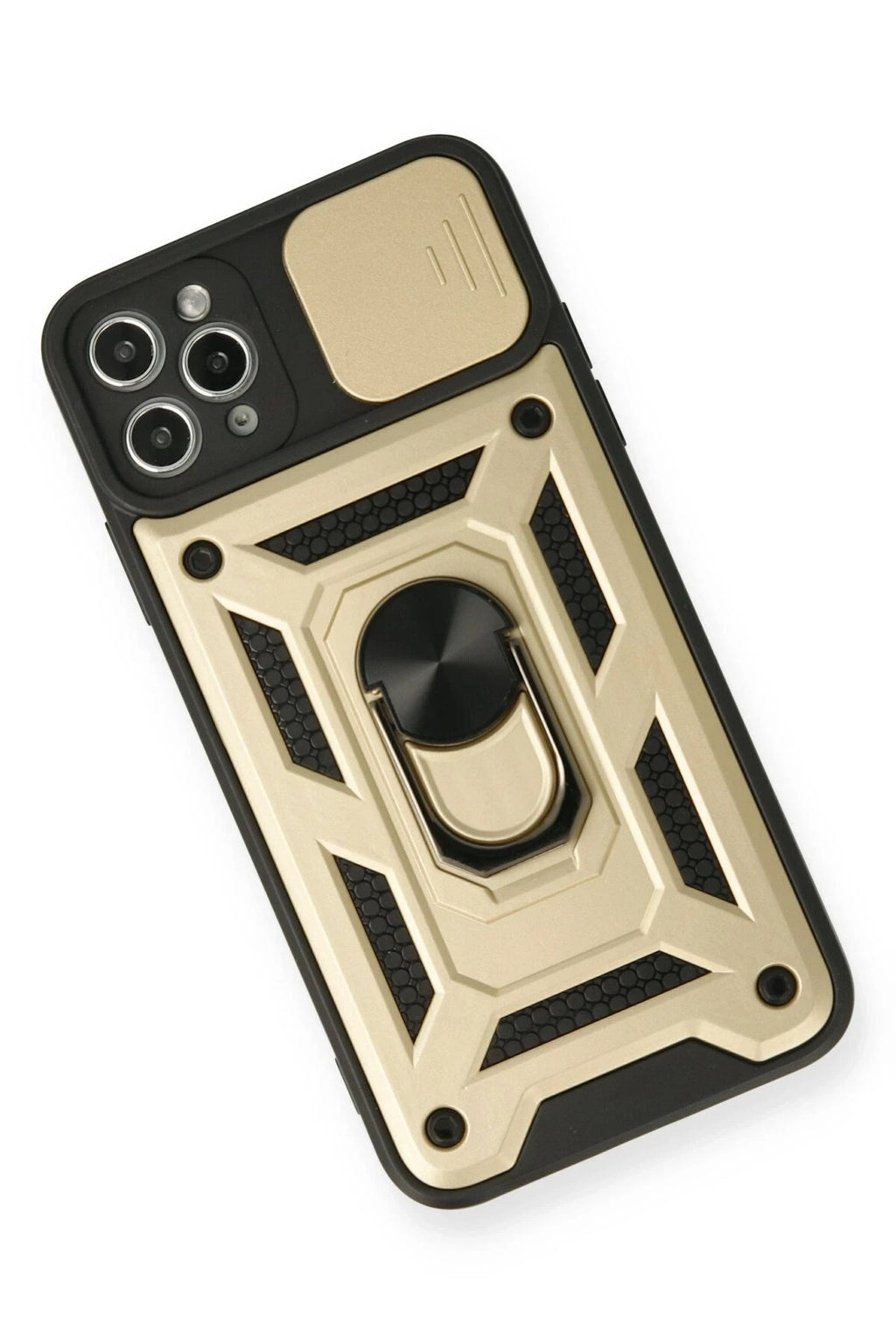 Mey İthalat® iPhone 11 Pro Kılıf Pars Lens Yüzüklü Silikon - Gold