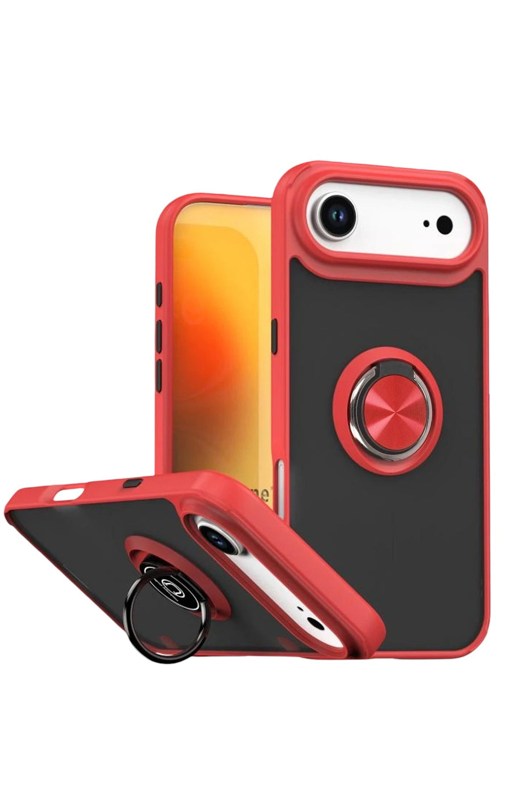 Mey İthalat® iPhone 17 Air Montreal Yüzüklü Silikon Kapak - Kırmızı