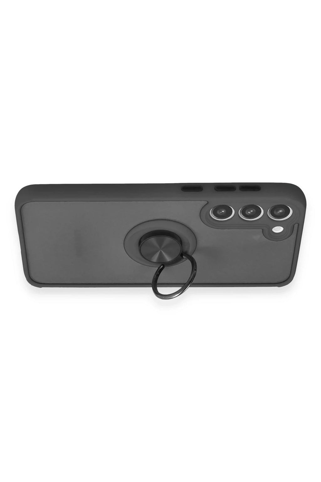 Mey İthalat® Samsung Galaxy S23 Plus Kılıf Montreal Yüzüklü Silikon Kapak - Siyah