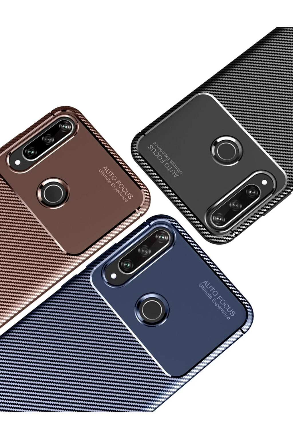 Mey İthalat® Huawei Y6P Kılıf Auto Focus Karbon Kapak - Siyah