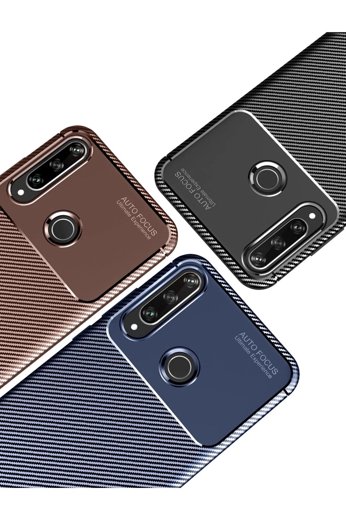 Mey İthalat® Huawei Y6P Kılıf Auto Focus Karbon Kapak - Siyah