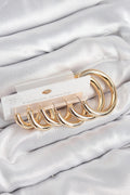 Mey İthalat® Pirinç Halka Model Gold Renk Kadın Set Küpe