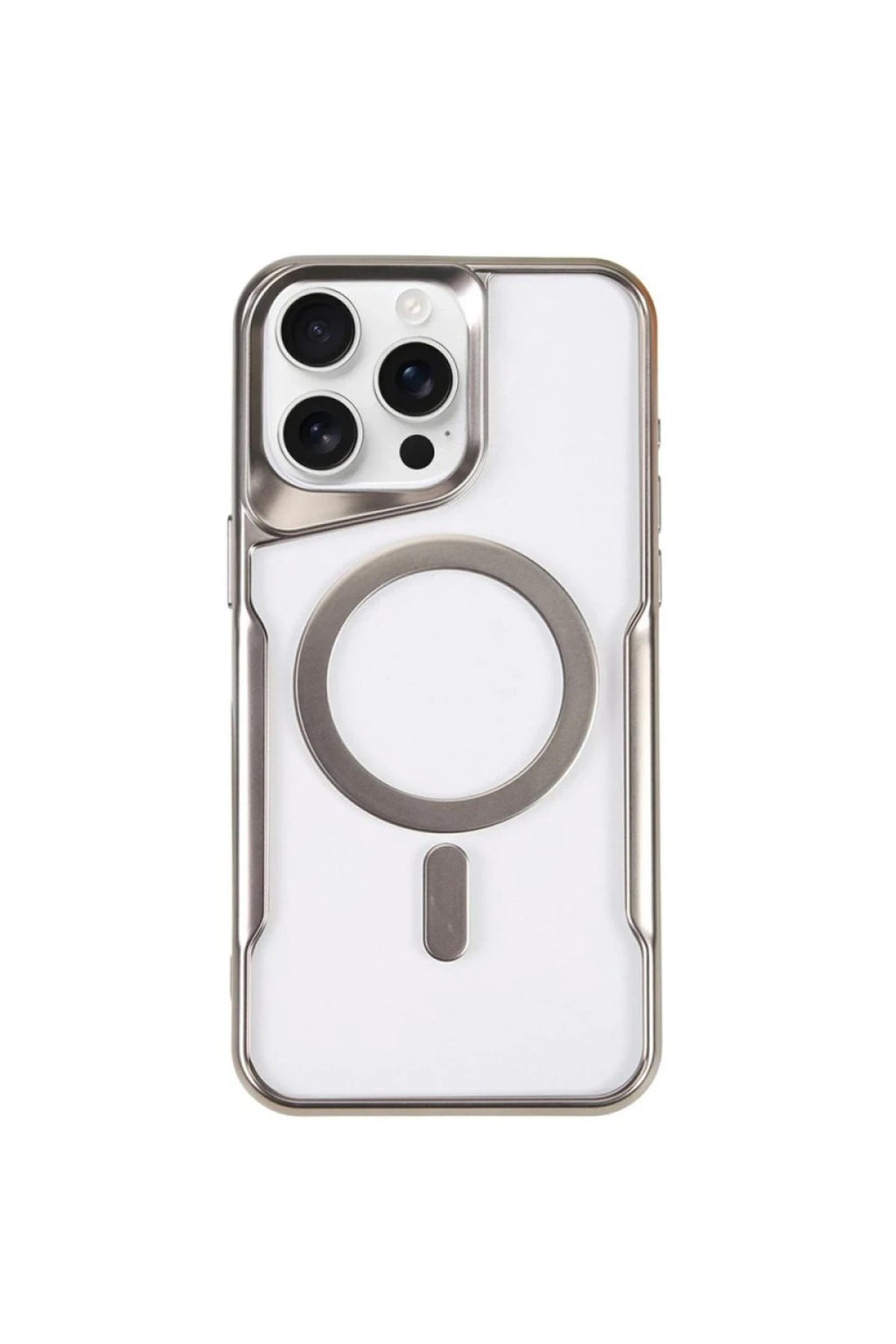 Mey İthalat® iPhone 14 Pro Kılıf Boyi Magsafe Silikon Kapak - Gümüş
