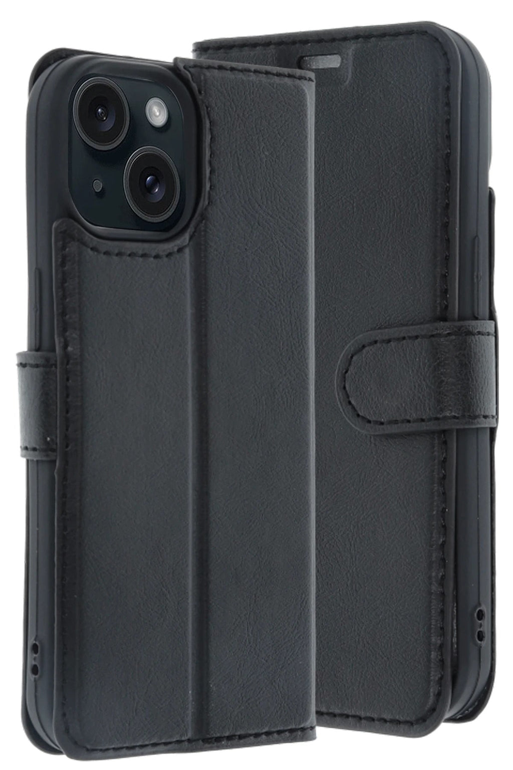 Mey İthalat® iPhone 15 Trend S Plus Kapaklı Kılıf - Siyah
