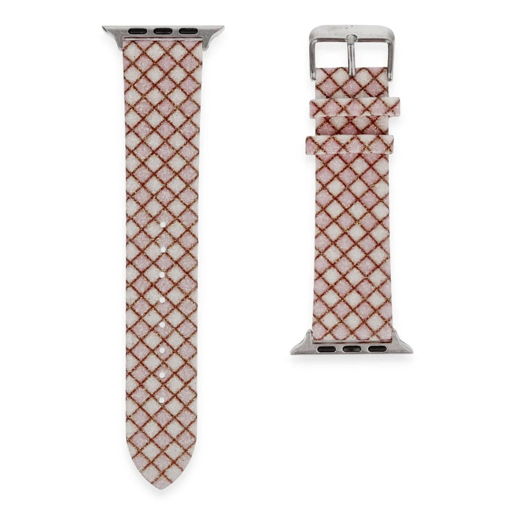 Mey İthalat® Watch 38mm Karo Motif Kordon - Pembe