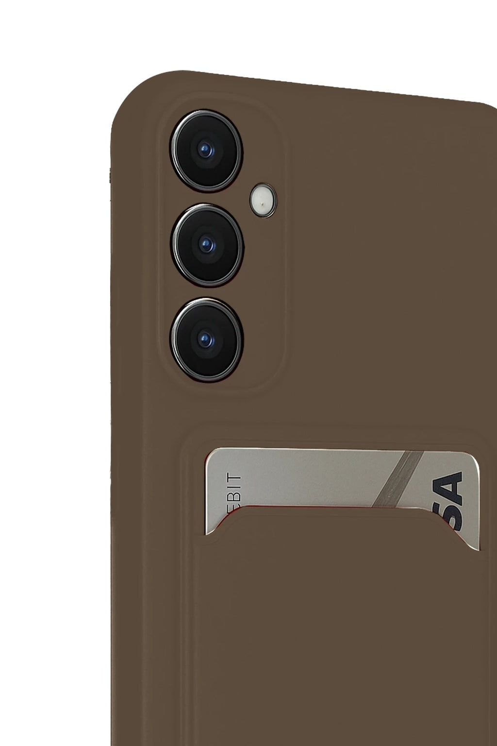 Mey İthalat® Samsung Galaxy S24 FE Kılıf Kelvin Kartvizitli Silikon - Kahverengi
