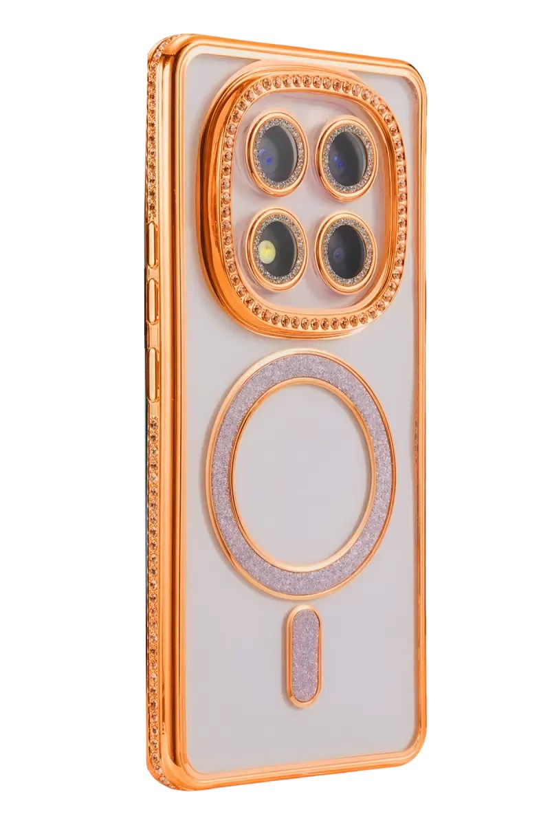 Mey İthalat® Redmi Note 15 4G Joke Simli Magneticsafe Kılıf - Turuncu