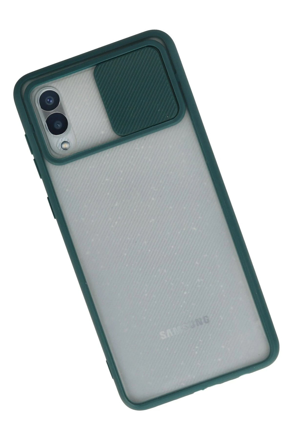 Mey İthalat® Samsung Galaxy A02 Kılıf Palm Buzlu Kamera Sürgülü Silikon - Yeşil