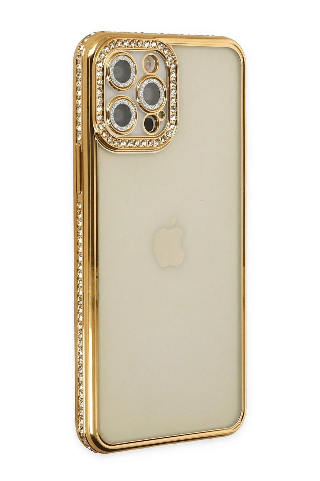 Mey İthalat® iPhone 12 Pro Kılıf Joke Taşlı Silikon - Gold