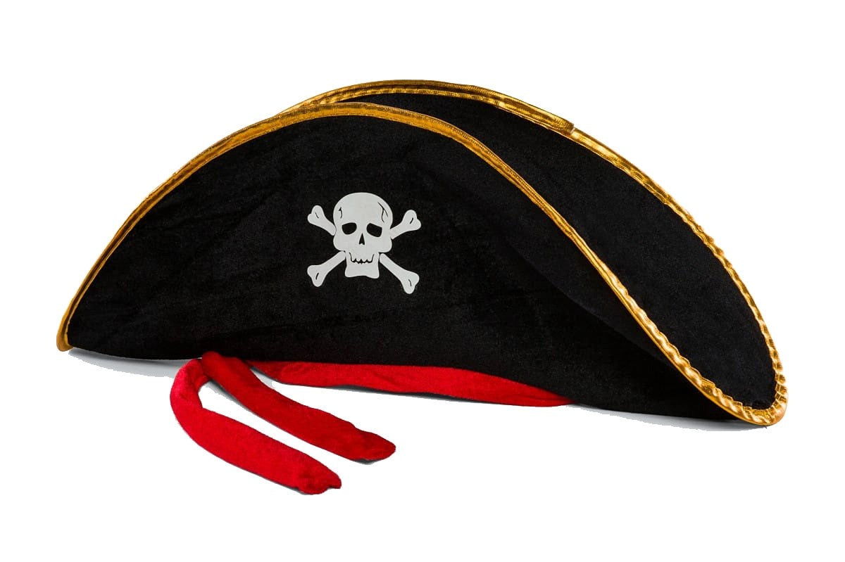 Mey İthalat® Yetişkin Boy Kadife Jack Sparrow Denizci Kaptan Jack Korsan Şapkası 50X20 CM