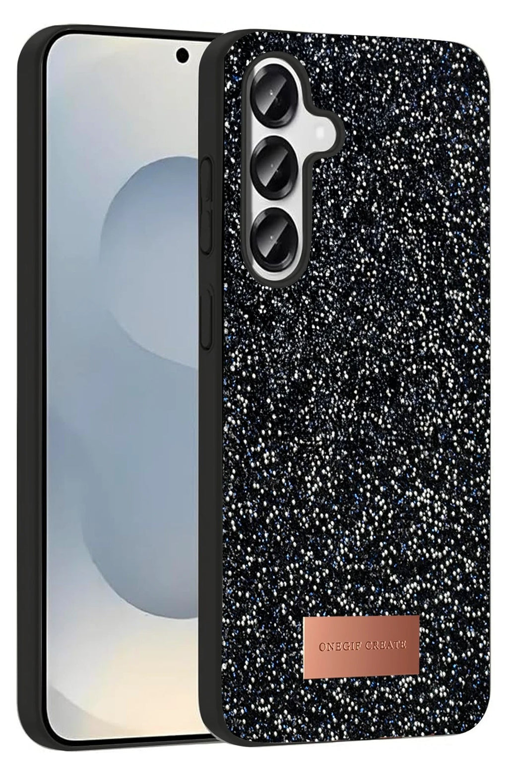Mey İthalat® Samsung Galaxy S25 Plus Bright Simli Kapak - Siyah