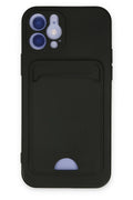 Mey İthalat® iPhone 12 Kılıf Kelvin Kartvizitli Silikon - Siyah