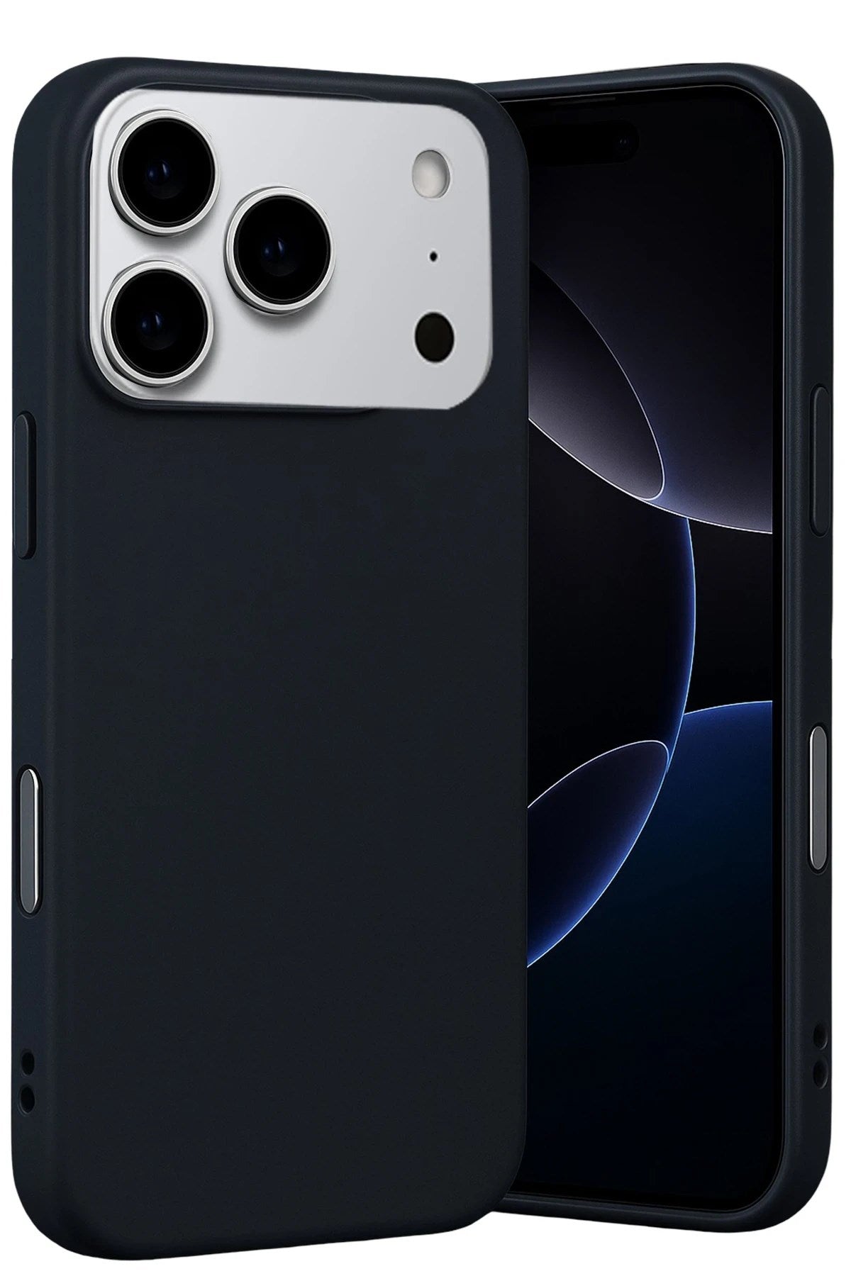 Mey İthalat® iPhone 17 Pro Nano içi Kadife Silikon - Siyah
