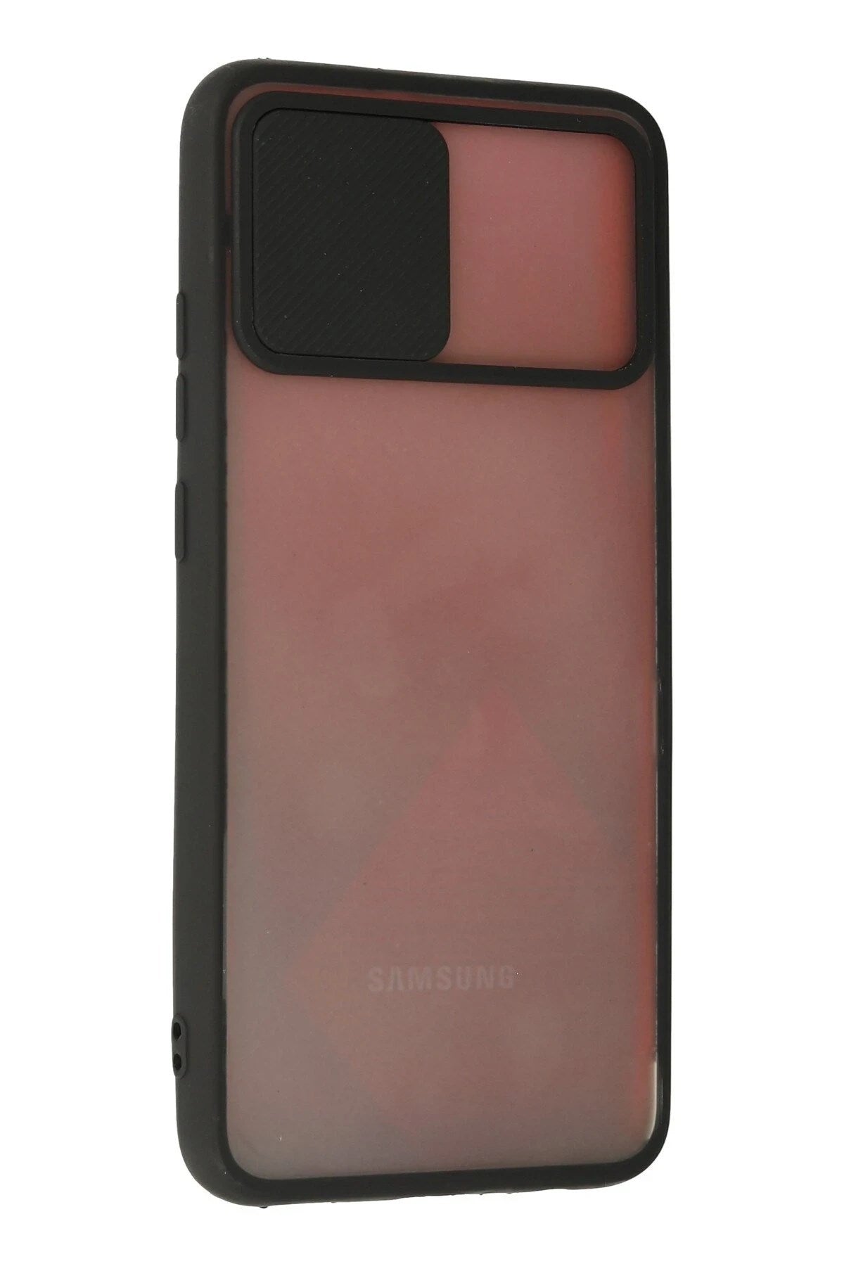 Mey İthalat® Samsung Galaxy A02S Kılıf Palm Buzlu Kamera Sürgülü Silikon - Siyah