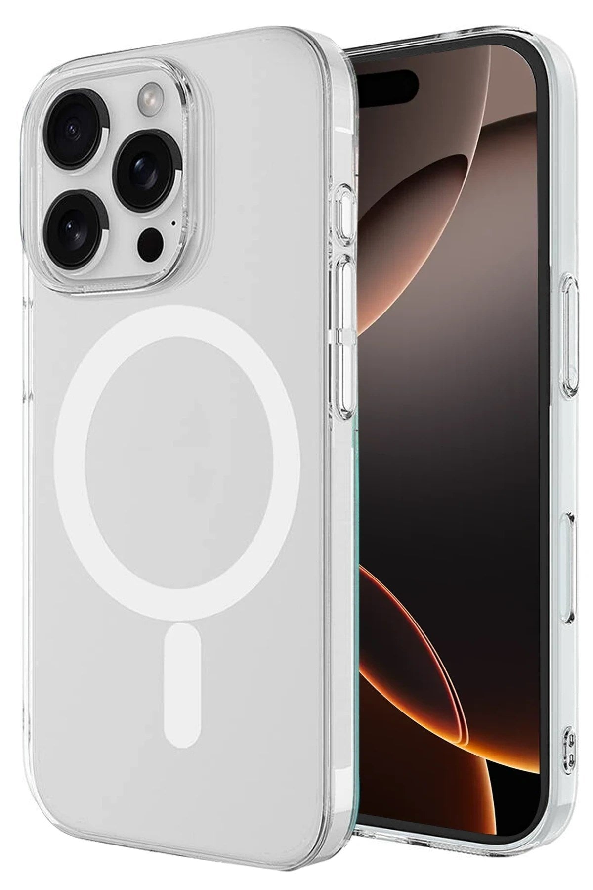 Mey İthalat® iPhone 16 Pro Max Kılıf Magneticsafe Şeffaf Silikon - Şeffaf