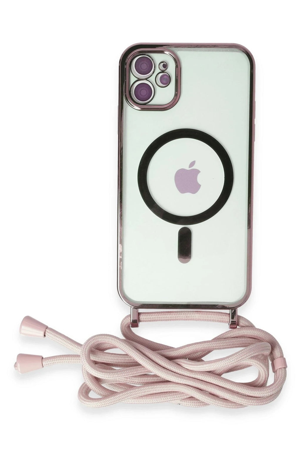 Mey İthalat® iPhone 11 Kılıf Divo Lazer Askılı Magsafe Kapak - Pembe