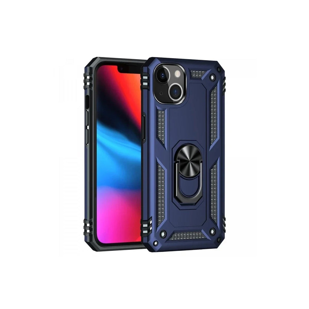 Mey İthalat® iPhone 14 Kılıf Sofya Yüzüklü Silikon Kapak - Lacivert
