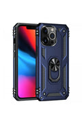 Mey İthalat® iPhone 14 Pro Kılıf Sofya Yüzüklü Silikon Kapak - Lacivert
