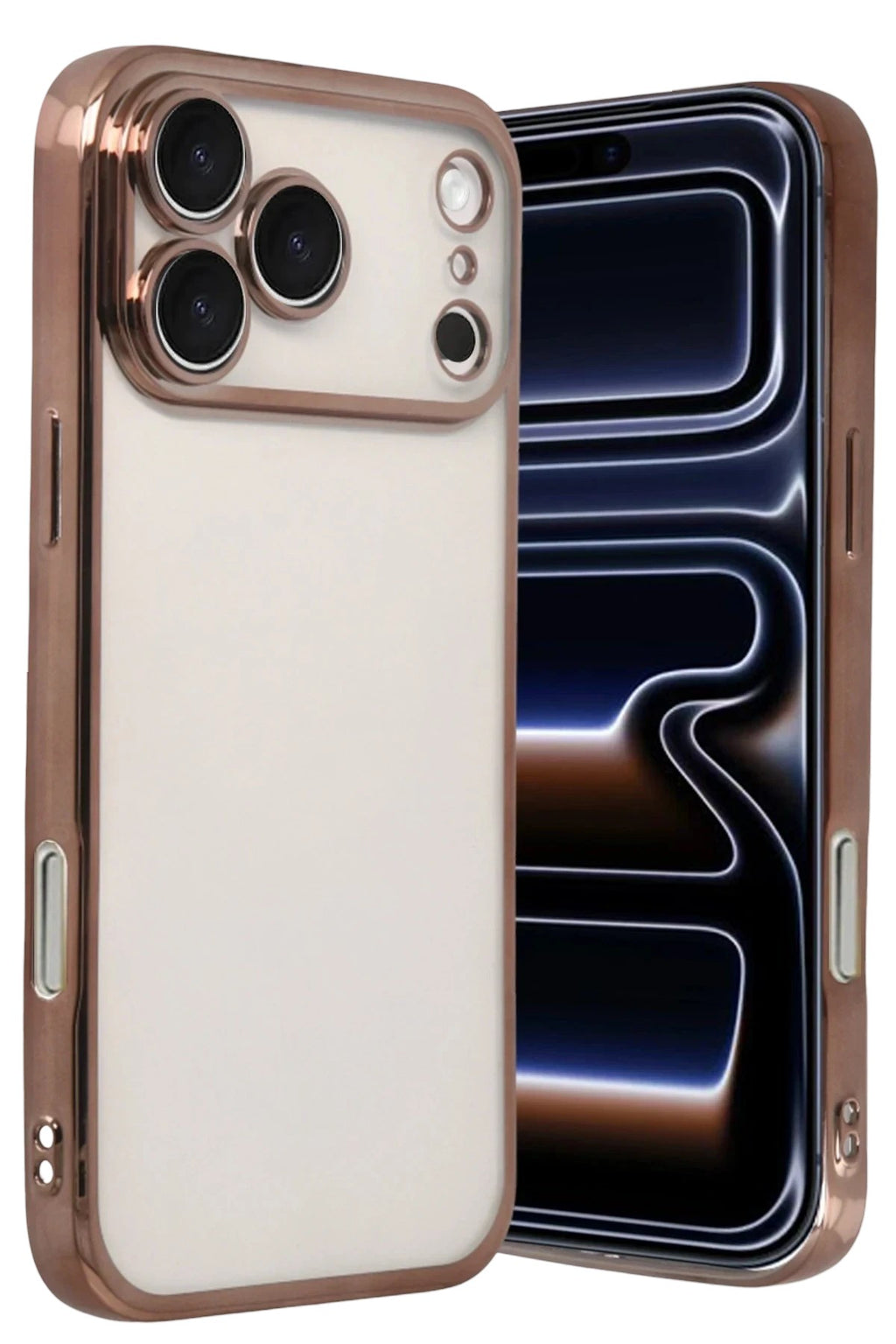 Mey İthalat® iPhone 17 Pro Lensli Silikon - Çöl Titanyum