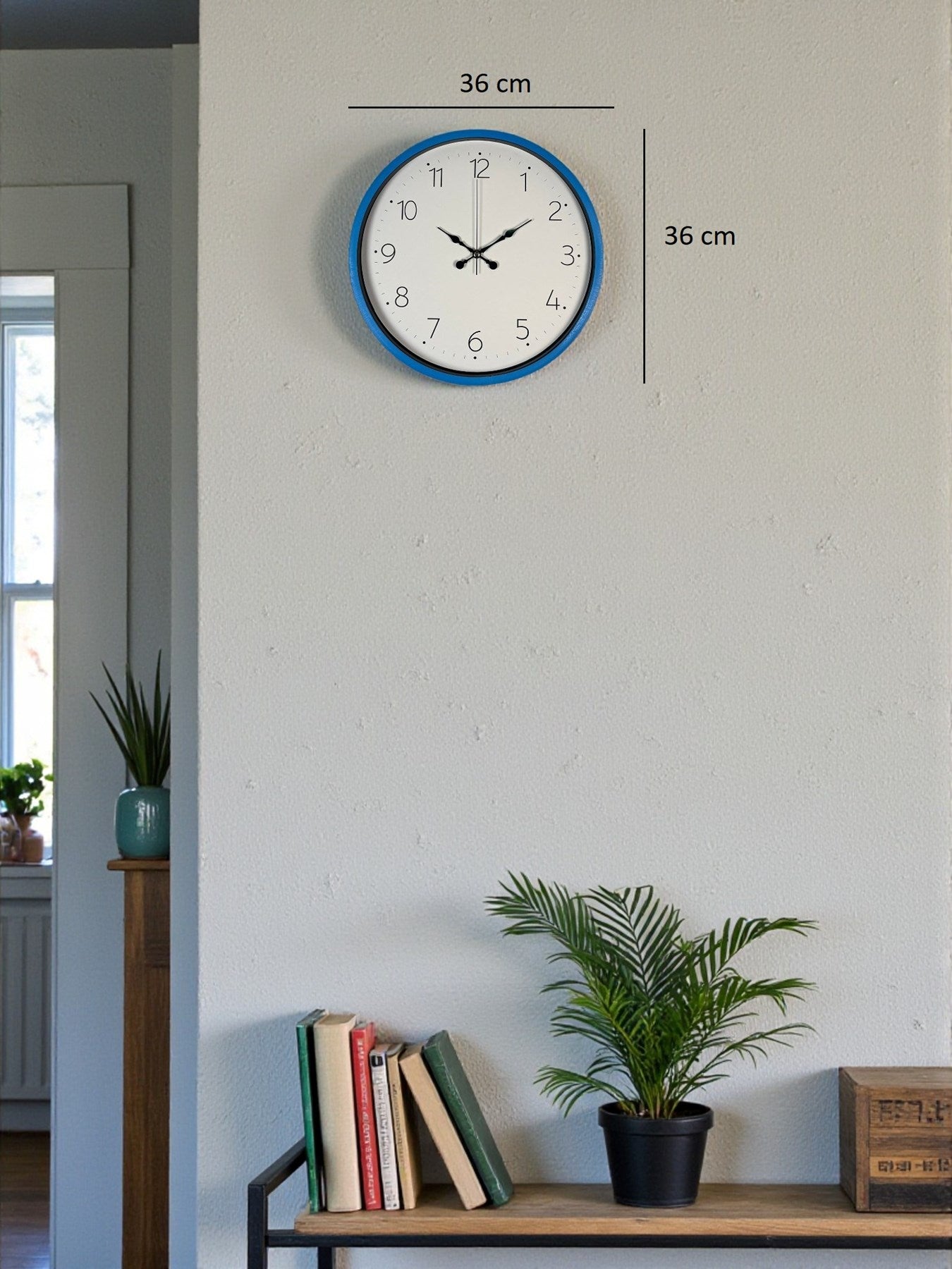 36 Cm Mavi Sade Dekoratif Duvar Saati