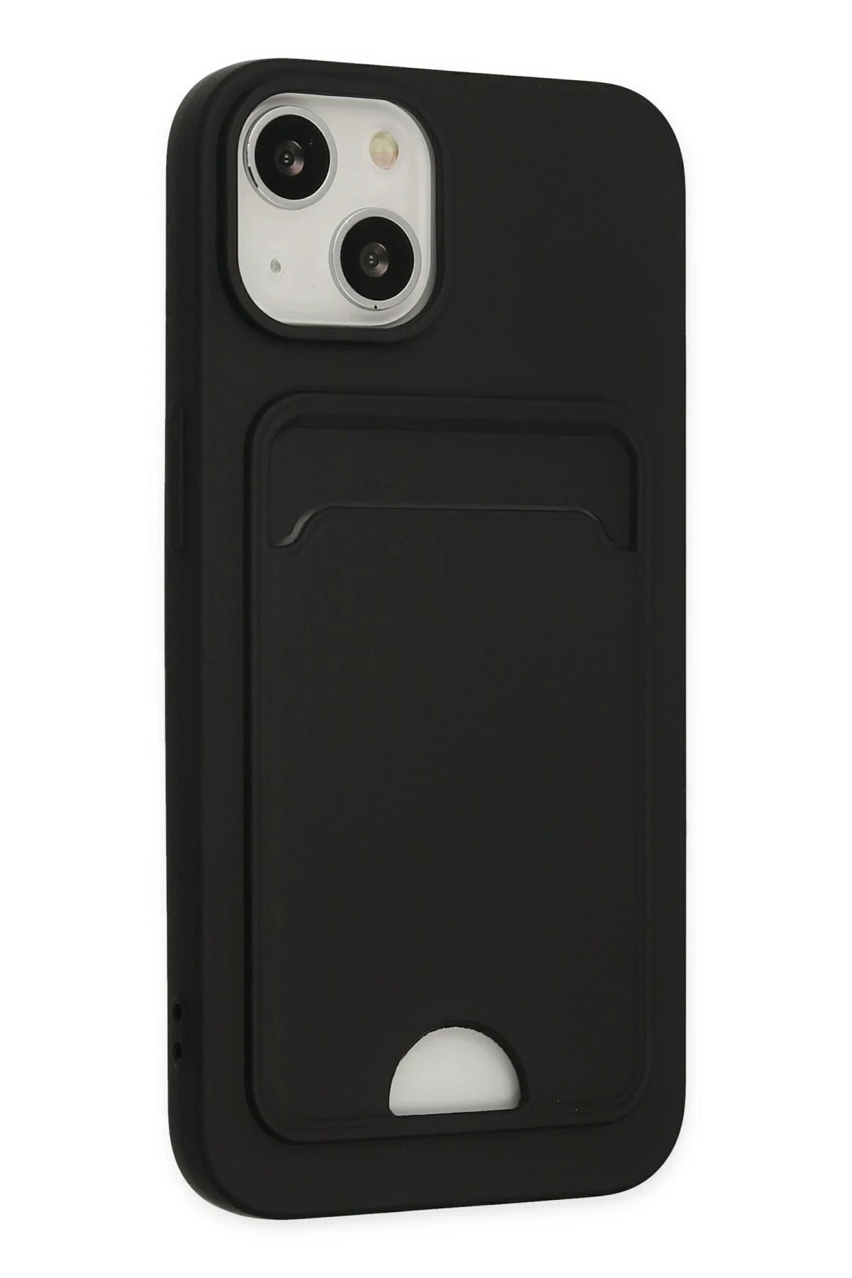 Mey İthalat® iPhone 14 Plus Kılıf Kelvin Kartvizitli Silikon - Siyah