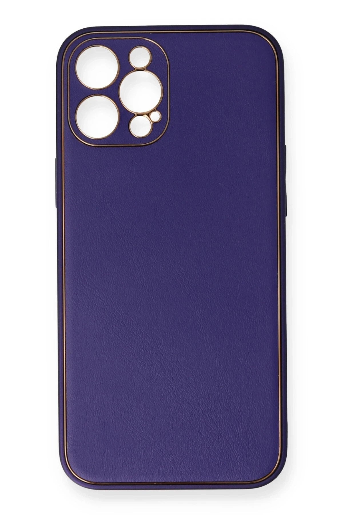 Mey İthalat® iPhone 12 Pro Kılıf Coco Deri Silikon Kapak - Mor