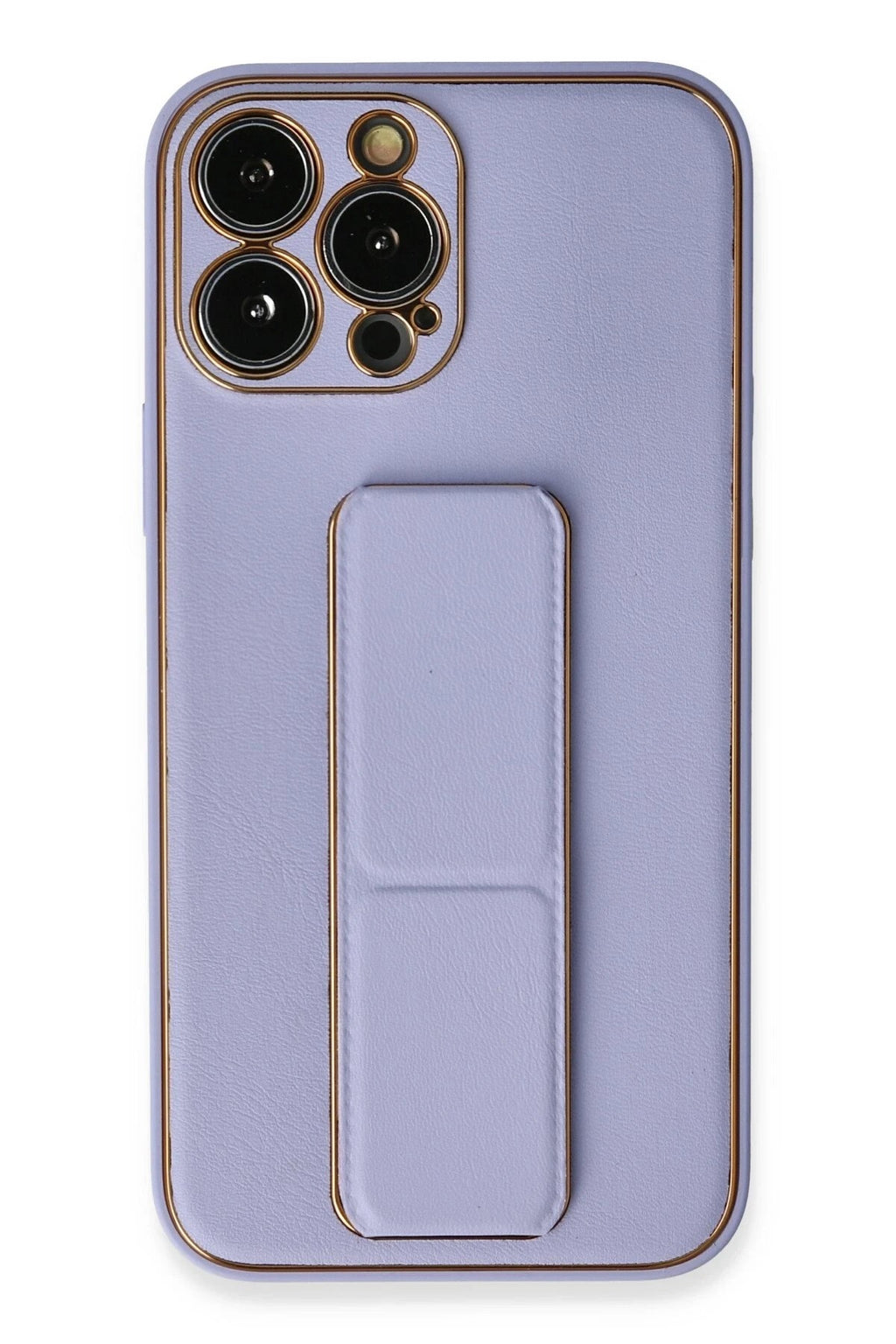 Mey İthalat® iPhone 13 Pro Kılıf Coco Deri Standlı Kapak - Lila