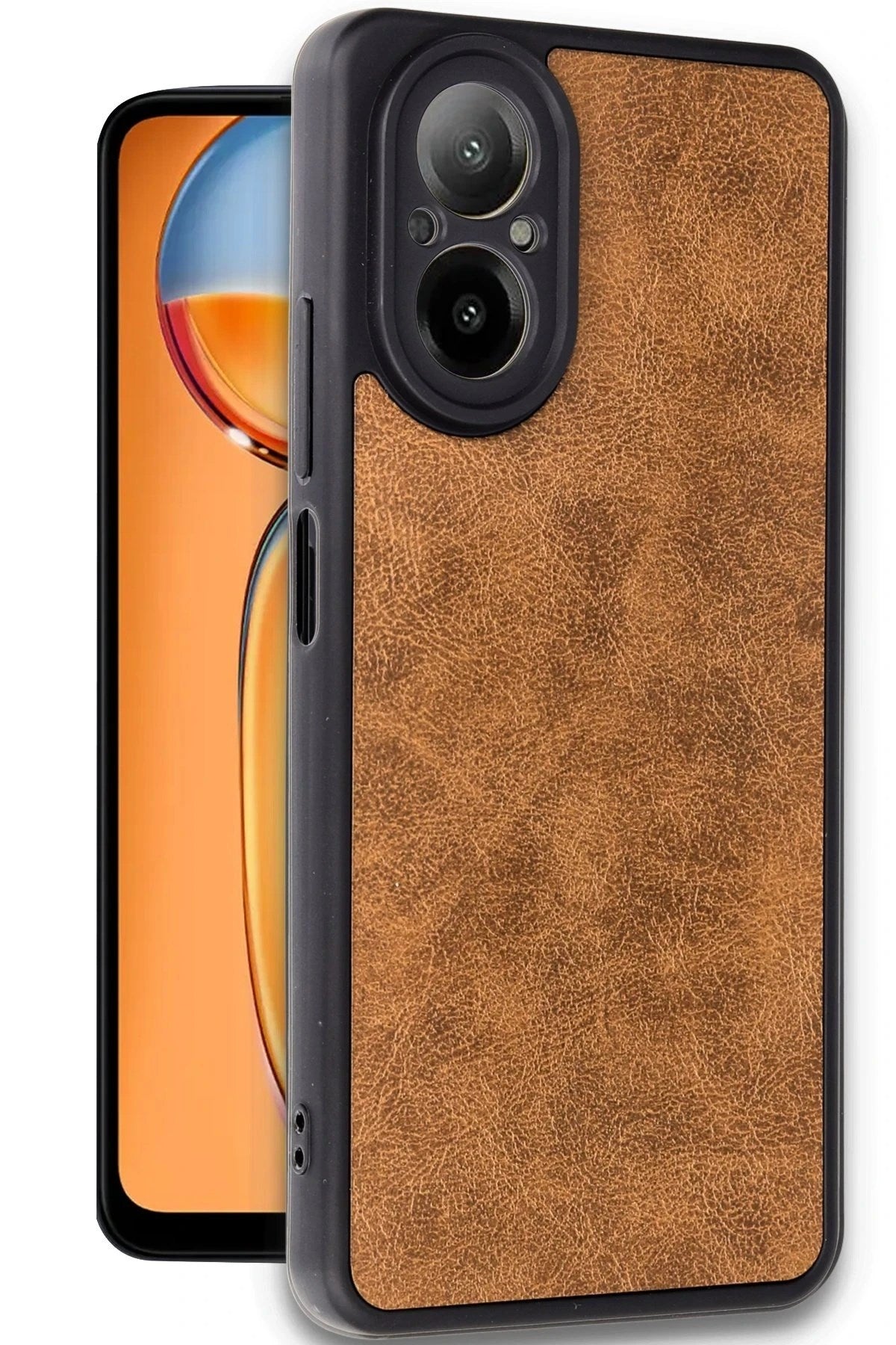 Mey İthalat® Realme 12 Lite Kılıf Aras Deri Kapak - Taba