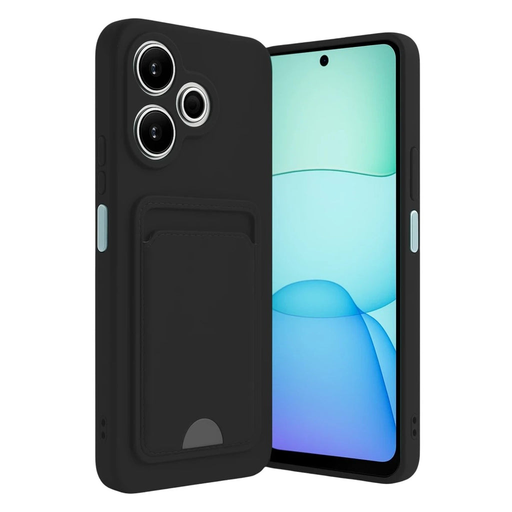 Mey İthalat® Redmi 13 4G Kılıf Kelvin Kartvizitli Silikon - Siyah