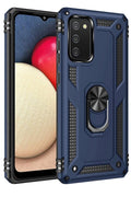 Mey İthalat® Samsung Galaxy A03S Kılıf Sofya Yüzüklü Silikon Kapak - Lacivert