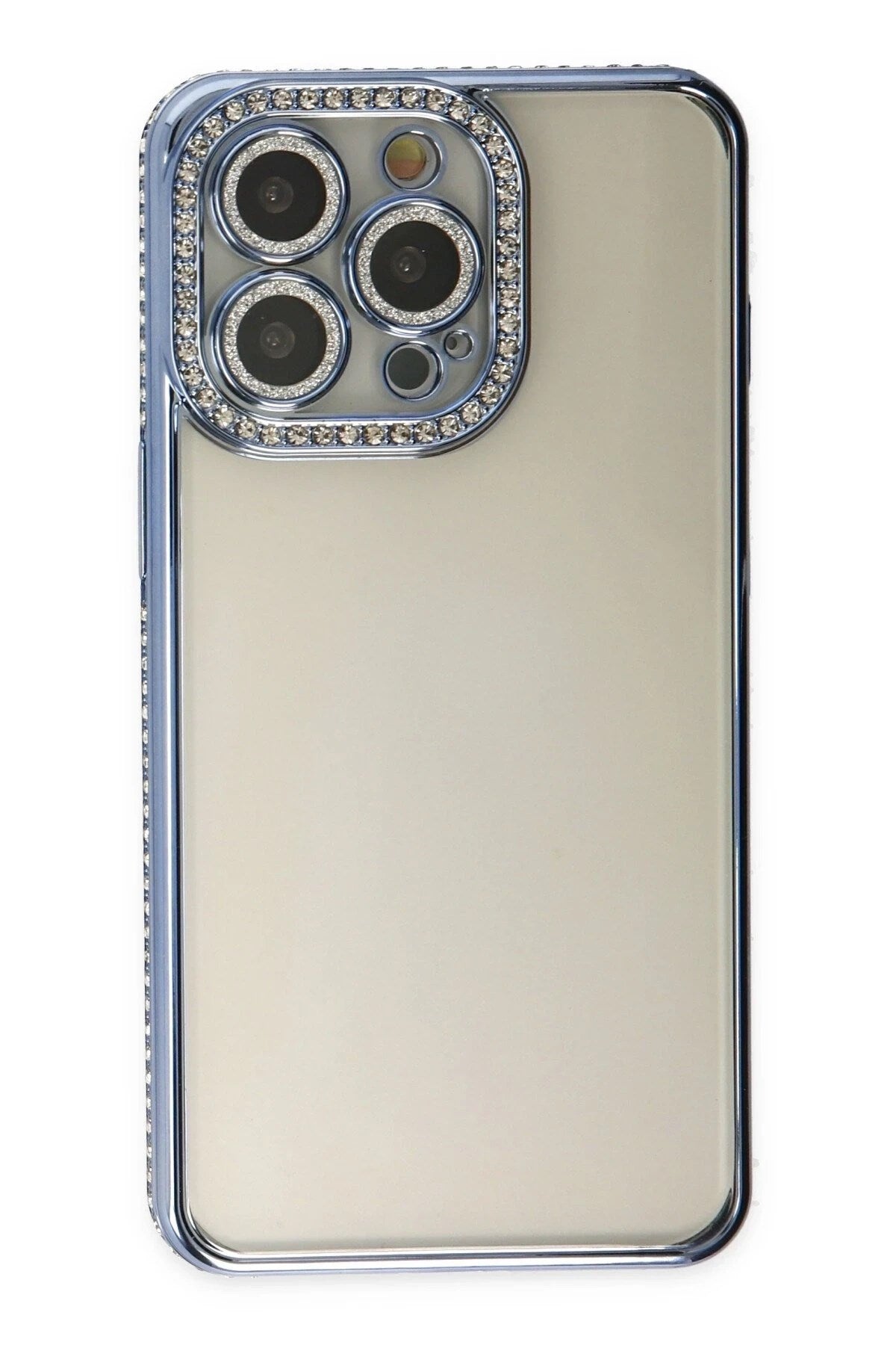 Mey İthalat® iPhone 14 Pro Kılıf Joke Taşlı Silikon - Mavi