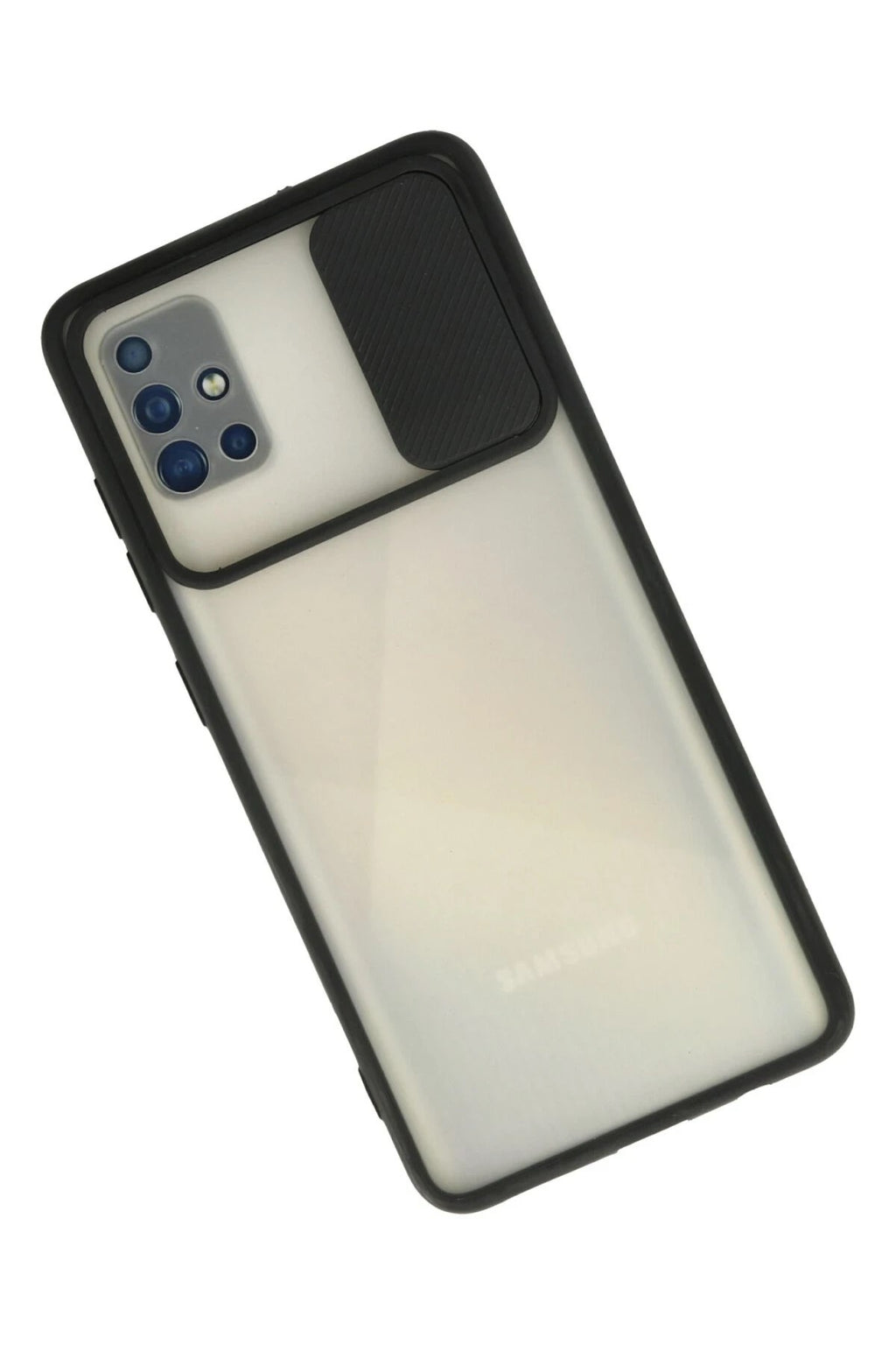 Mey İthalat® Samsung Galaxy A71 Kılıf Palm Buzlu Kamera Sürgülü Silikon - Siyah