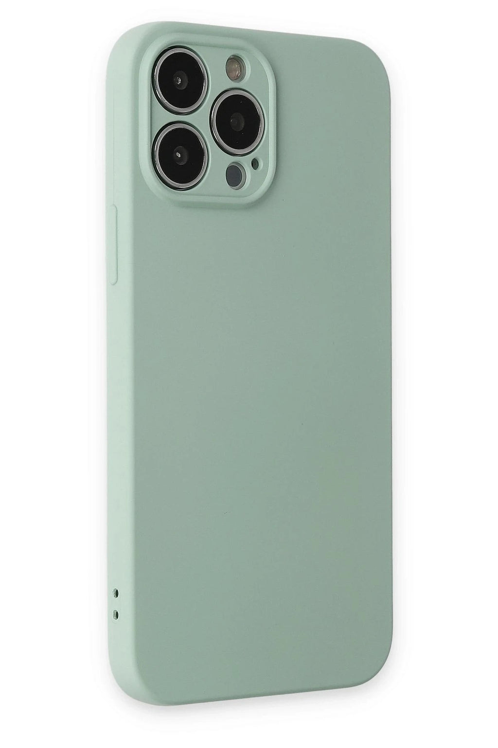 Mey İthalat® iPhone 13 Pro Max Kılıf Nano içi Kadife Silikon - Su Yeşili