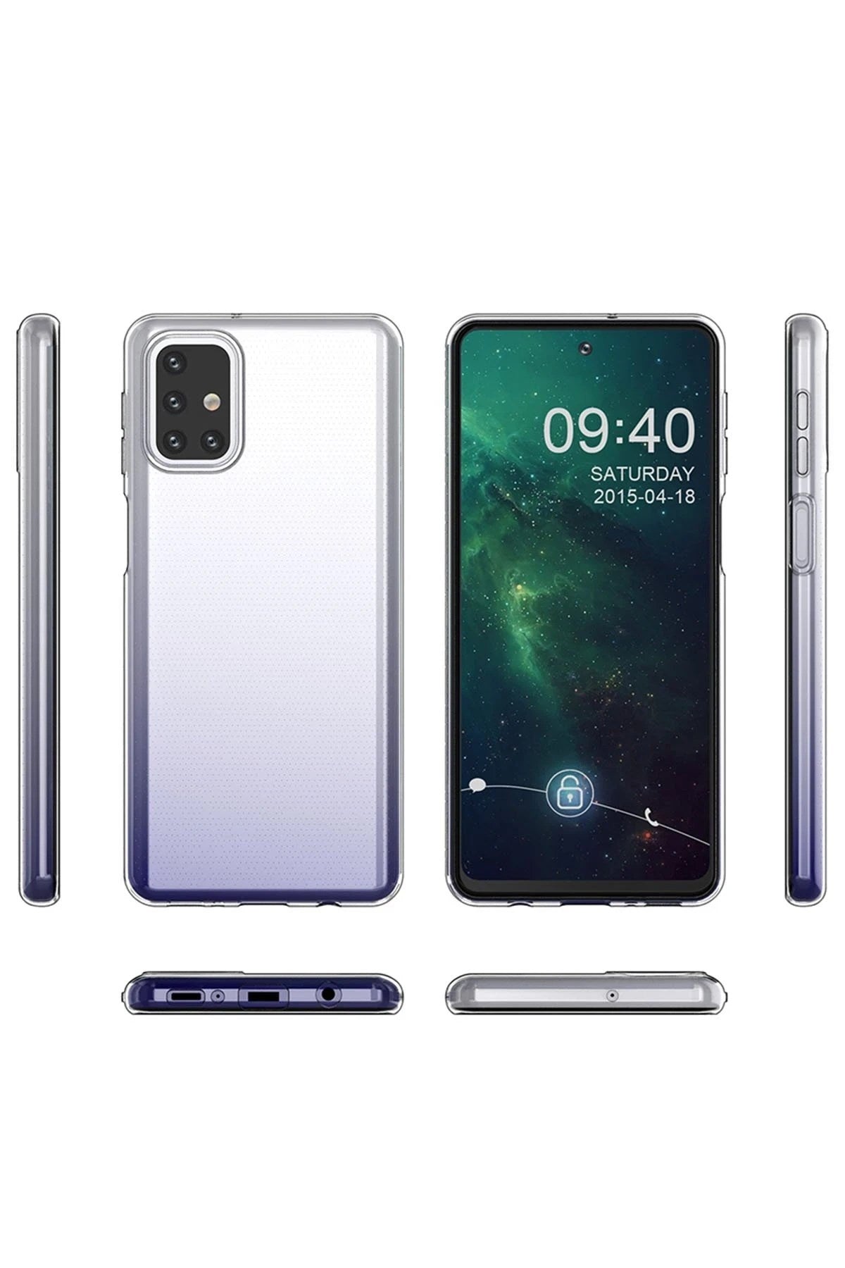 Mey İthalat® Samsung Galaxy M31S Kılıf Lüx Şeffaf Silikon