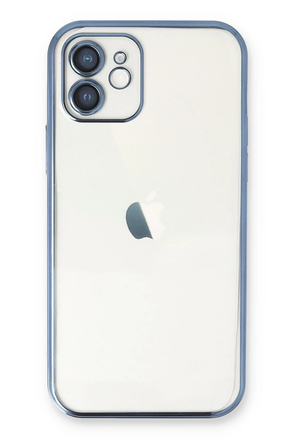 Mey İthalat® iPhone 12 Kılıf Lensli Silikon - Açık Mavi
