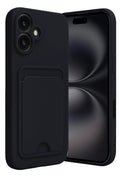 Mey İthalat® iPhone 16 Kılıf Kelvin Kartvizitli Silikon - Siyah