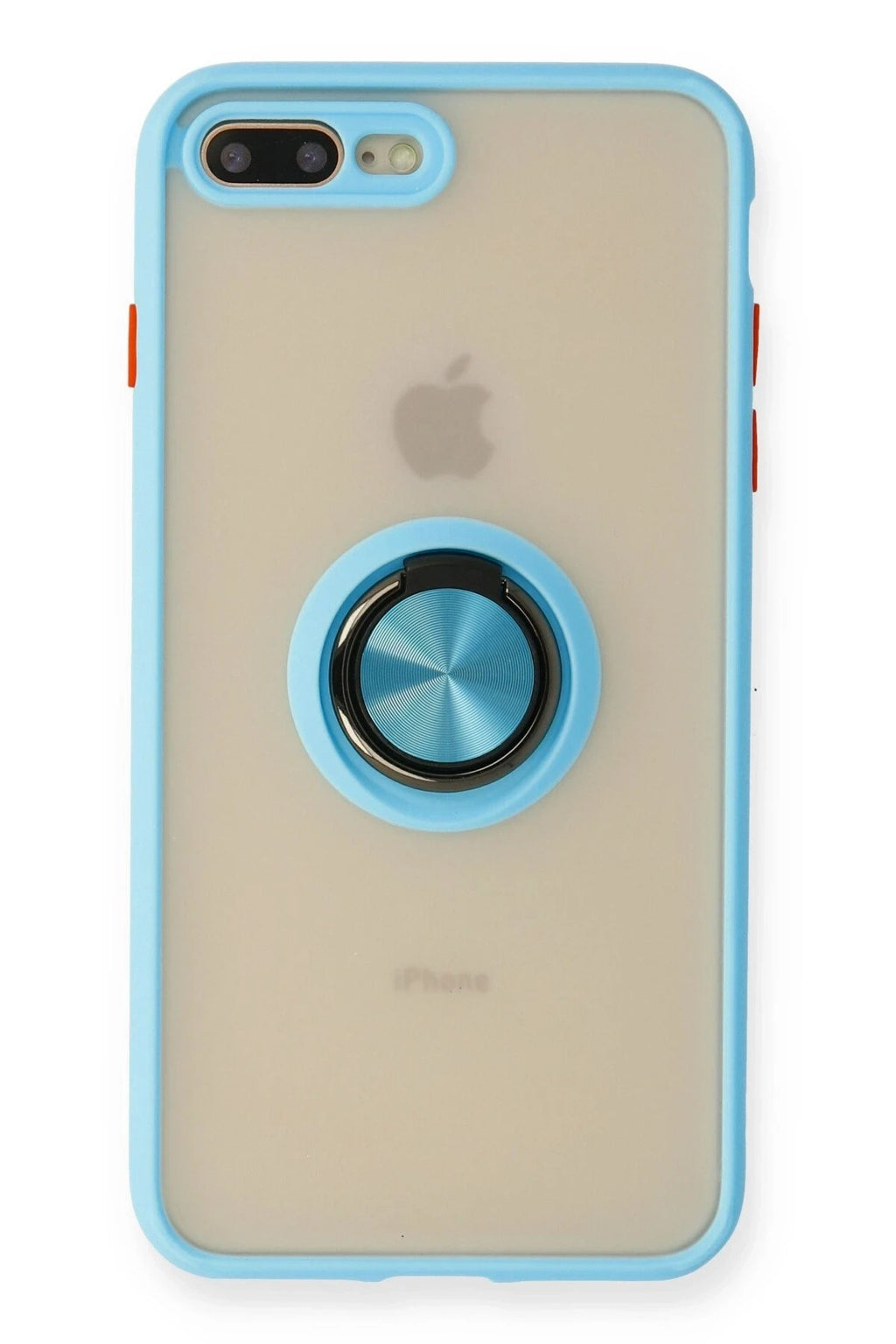 Mey İthalat® iPhone 7 Plus Kılıf Montreal Yüzüklü Silikon Kapak - Buz Mavi