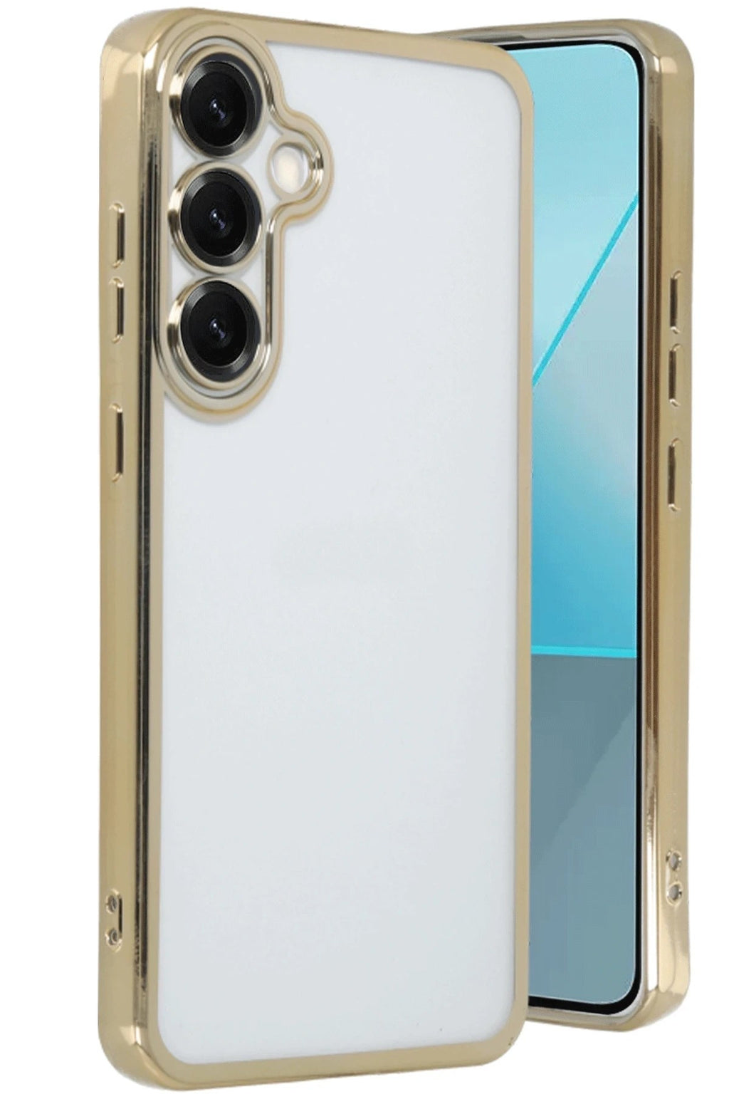 Mey İthalat® Samsung Galaxy S25 Plus Kılıf Lensli Silikon - Gold
