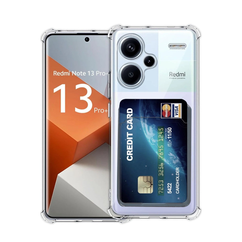 Mey İthalat® Redmi Note 13 Pro Plus Kılıf Kart Şeffaf Silikon - Şeffaf