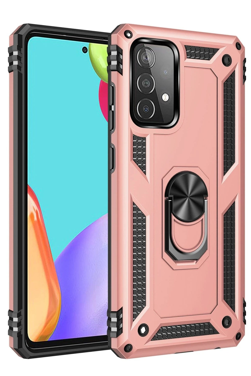 Mey İthalat® Samsung Galaxy A53 5G Kılıf Sofya Yüzüklü Silikon Kapak - Rose