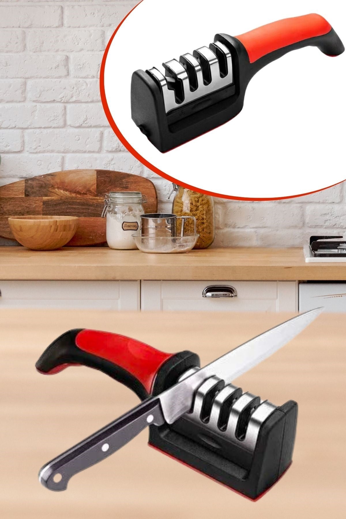 4 Aşamaları Kaymaz Taban Hızlı Bıçak Makas Bileme Aracı
