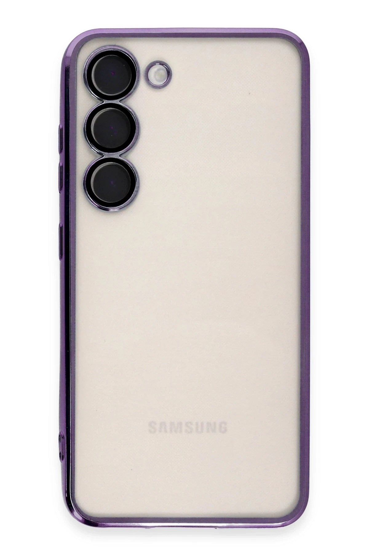 Mey İthalat® Samsung Galaxy S23 Kılıf Lensli Silikon - Mor