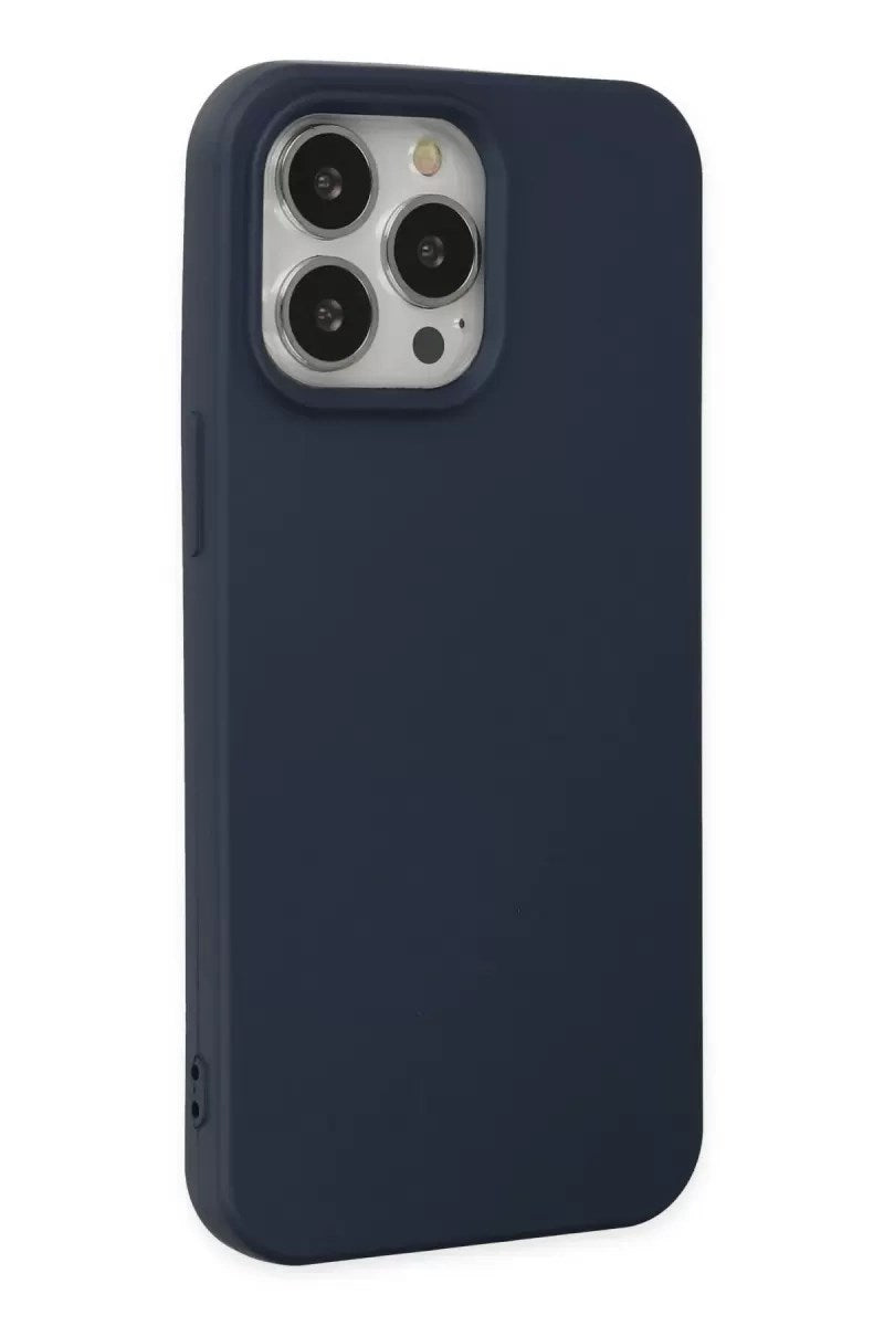 Mey İthalat® iPhone 14 Pro Kılıf Nano içi Kadife Silikon - Lacivert
