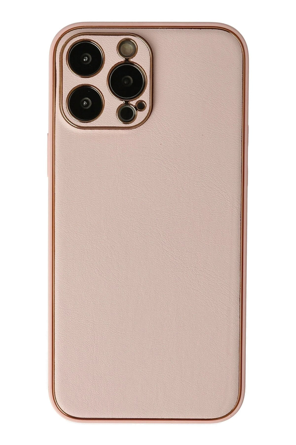 Mey İthalat® iPhone 13 Pro Kılıf Coco Deri Silikon Kapak - Pudra