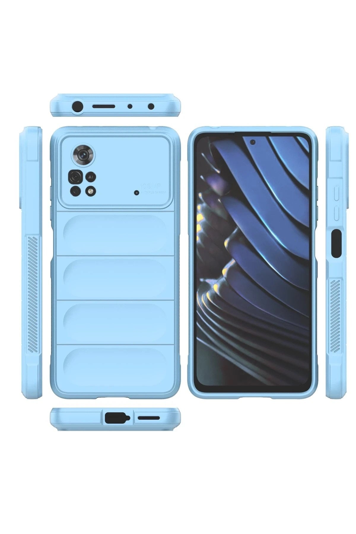 Mey İthalat® Poco X4 Pro 5G Kılıf Optimum Silikon - Sky Blue