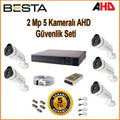 2Mp Ahd 1080P Gece Görüşlü 5 Kameralı Güvenlik Sistemi