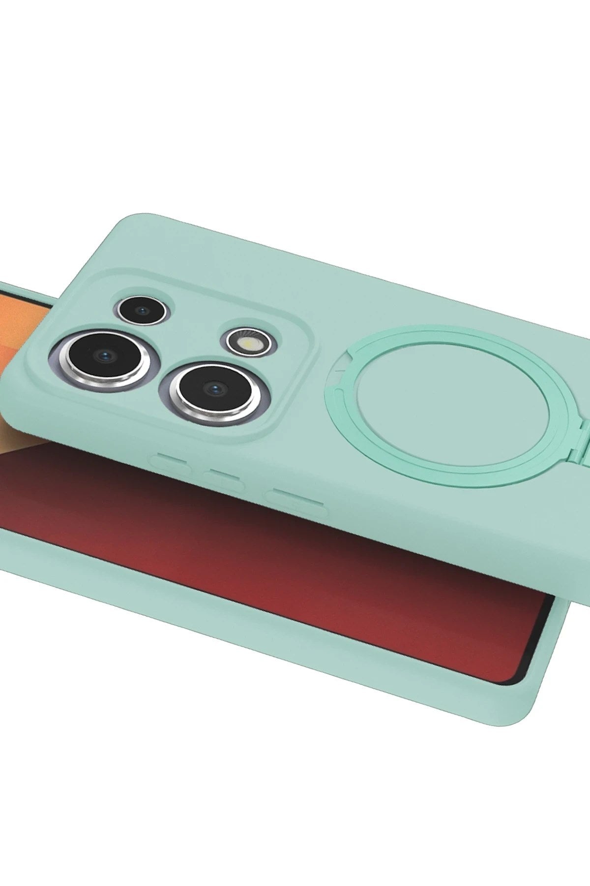 Mey İthalat® Redmi Note 13 Pro 4G Regal Magsafe Standlı Kapak - Su Yeşili