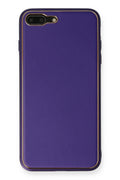 Mey İthalat® iPhone 7 Plus Kılıf Coco Deri Silikon Kapak - Mor
