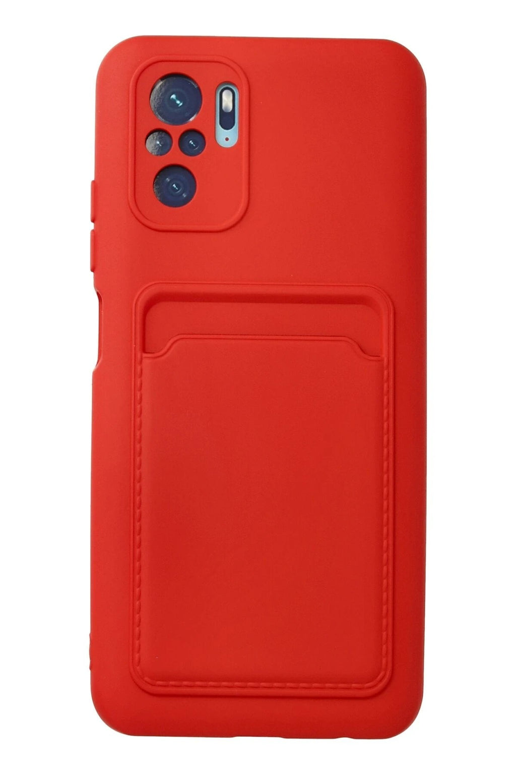 Mey İthalat® Redmi Note 10S Kılıf Kelvin Kartvizitli Silikon - Kırmızı